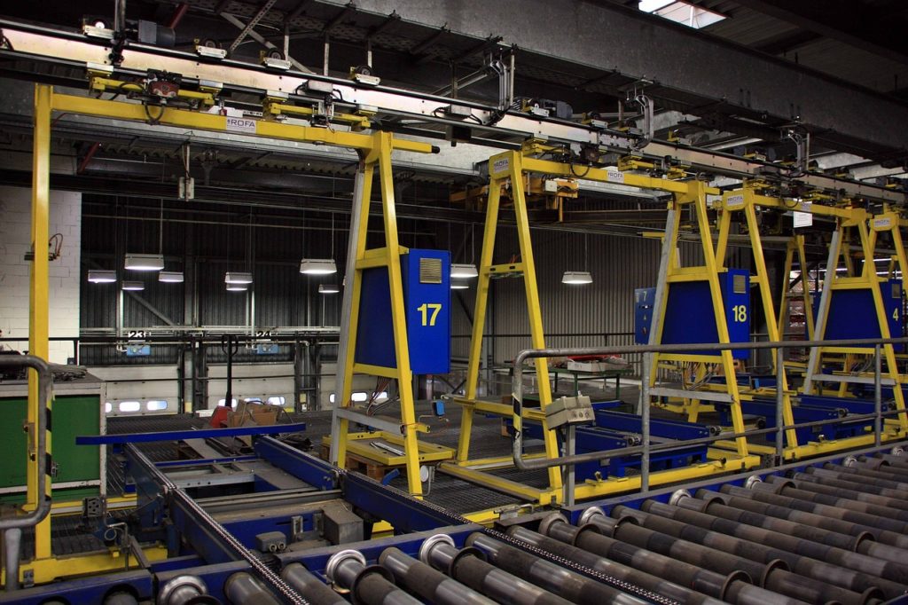 overhead conveyor, industry, factory